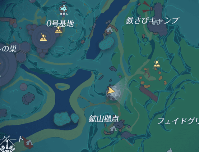 鉱山拠点北の浮島
